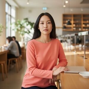 Michael Kors soft salmon L sweater lightweight fall Spring Flattering